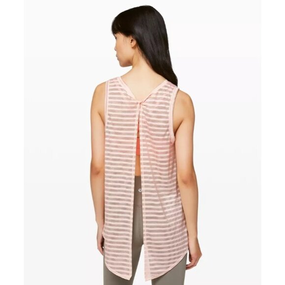 Lululemon Meet Halfway Tank *Striped Butter Pink Size 6 - Picture 3 of 9